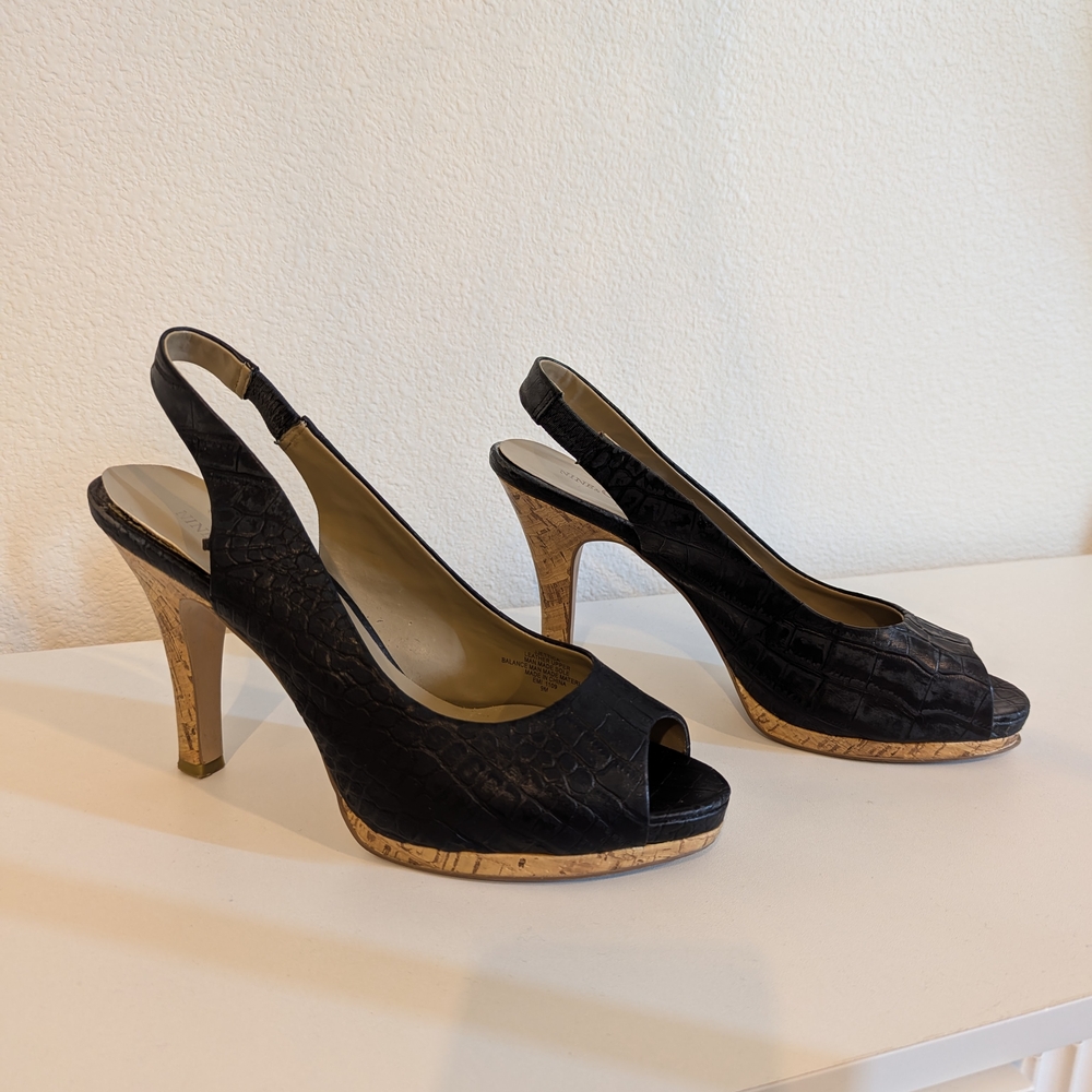 Navy Slingback Heels